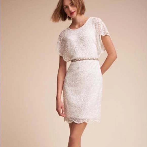 Adrianna Papell Dresses & Skirts - Adrianna Papell ivory pearl flutter sequin dress